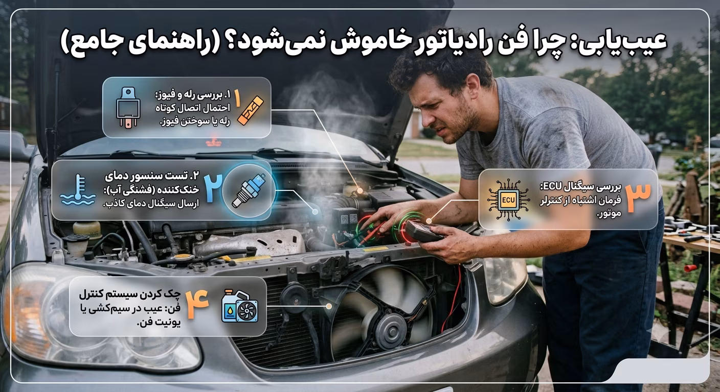 علت خاموش نشدن فن ماشین